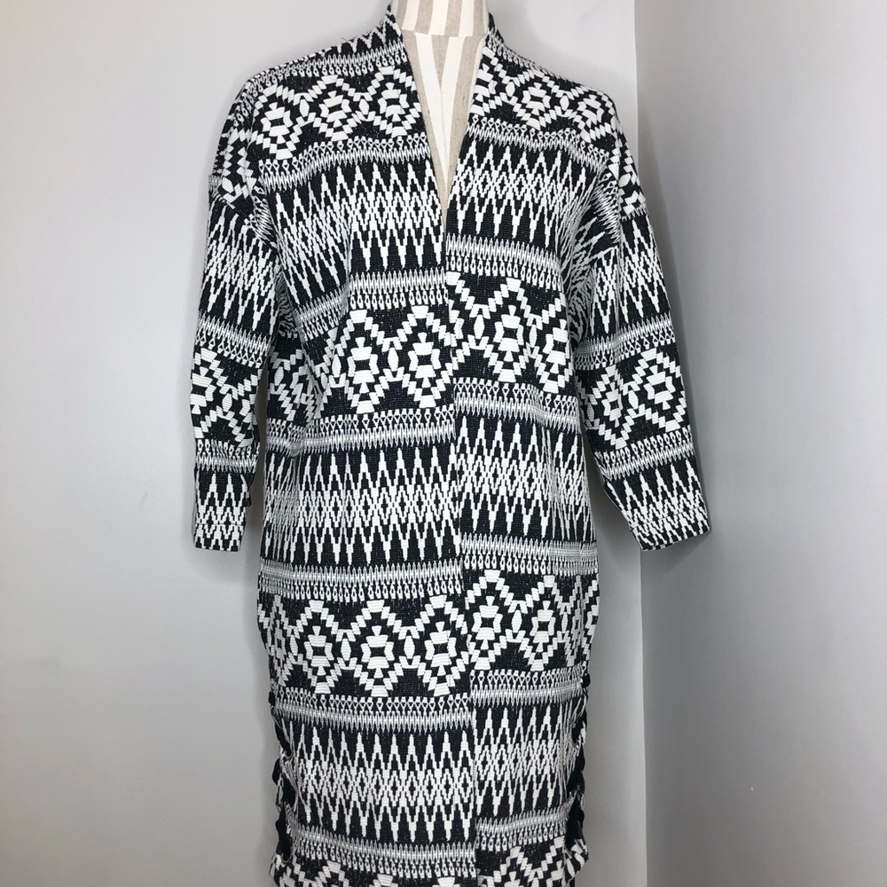 Simply by Love Scarlett B&W Long Cardigan NWT B3